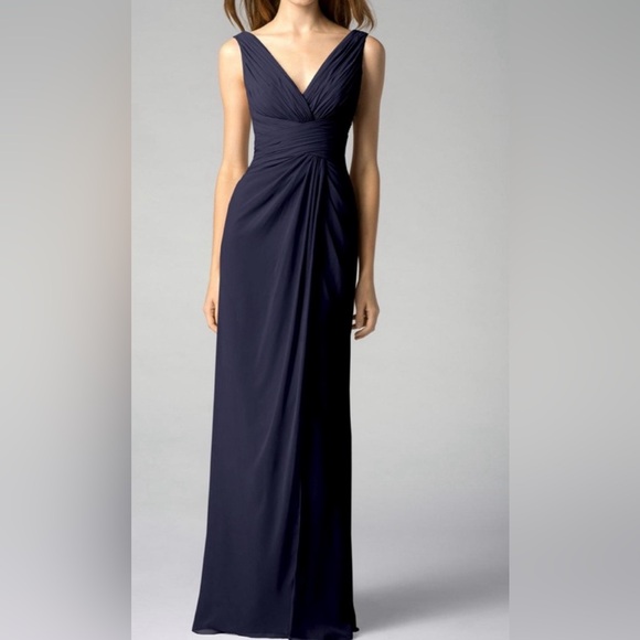 Navy Antonia Gown by WATTERS - Picture 1 of 13